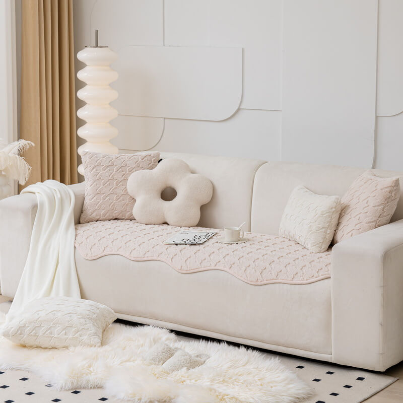 Soft Velvet Patterned Sofa Slipcover