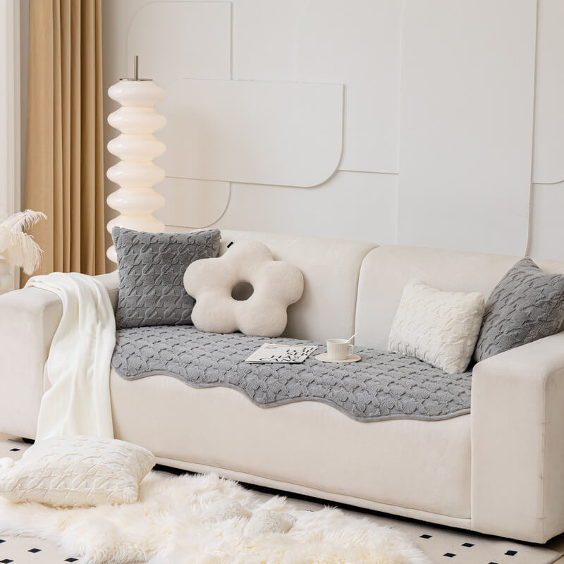 Soft Velvet Patterned Sofa Slipcover
