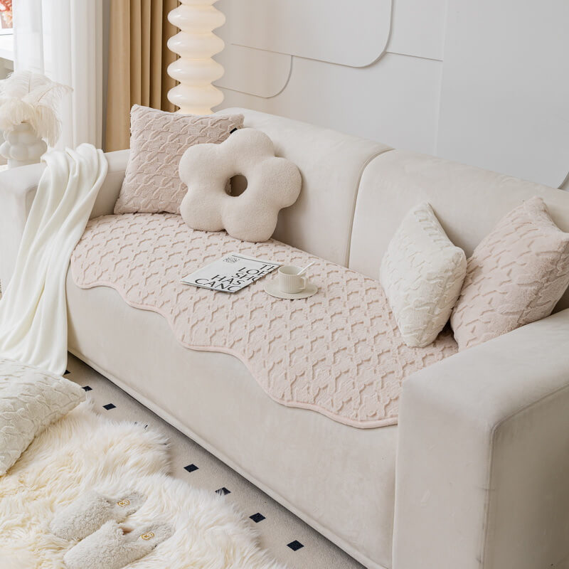Soft Velvet Patterned Sofa Slipcover