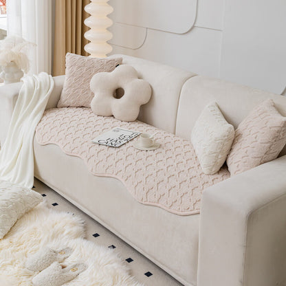 Soft Velvet Patterned Sofa Slipcover