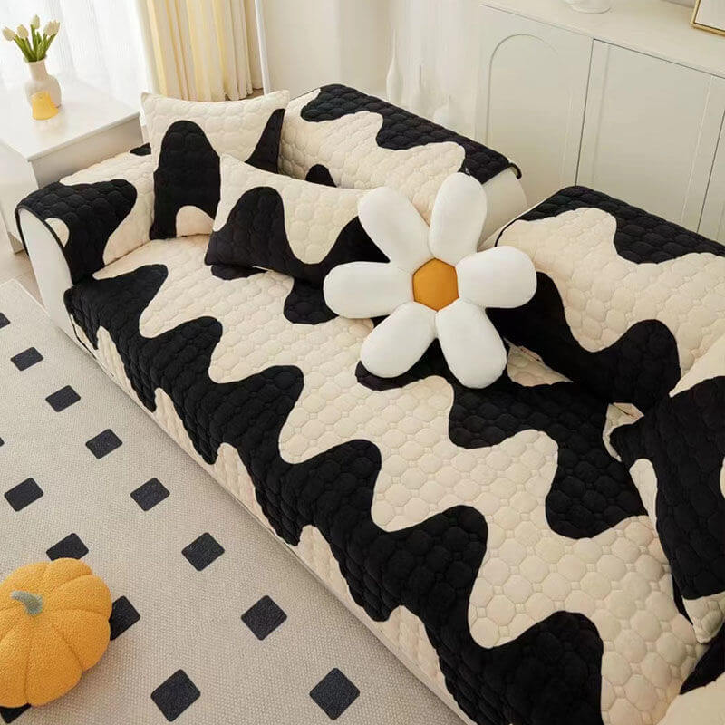 Plush Fabric Sofa Slipcover Protective Furniture Cover