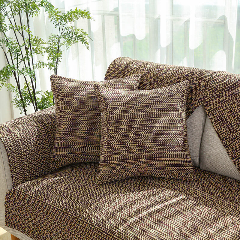 Soft Beige Woven Sofa Protector 70x70 cm