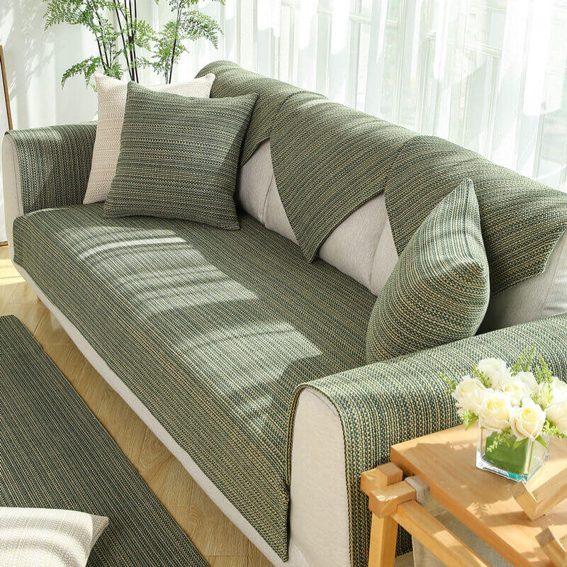 Soft Beige Woven Sofa Protector 70x70 cm