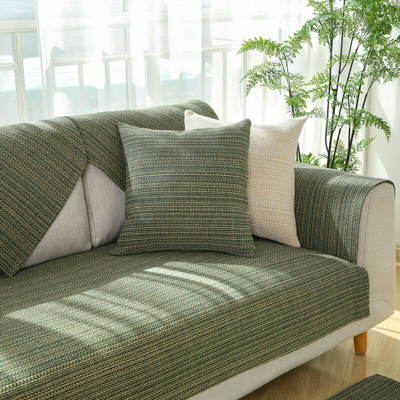 Soft Beige Woven Sofa Protector 70x70 cm