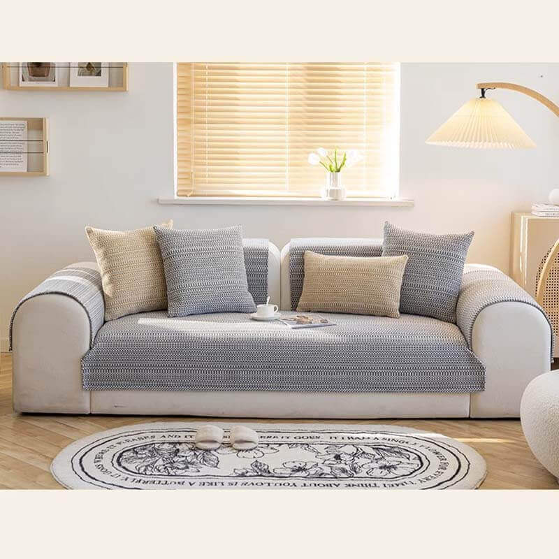 Soft Beige Woven Sofa Protector 70x70 cm