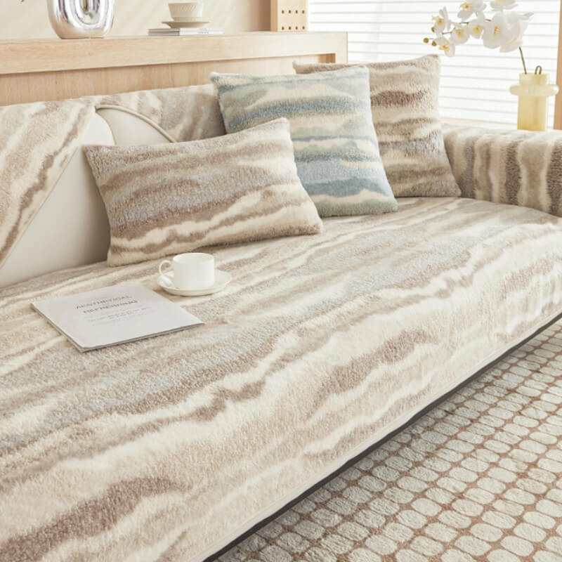 Soft Beige Sofa Slipcover Protective Cover