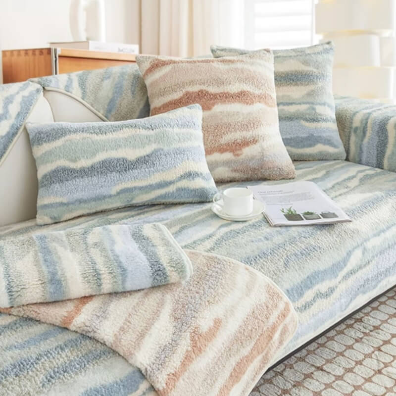Soft Beige Sofa Slipcover Protective Cover