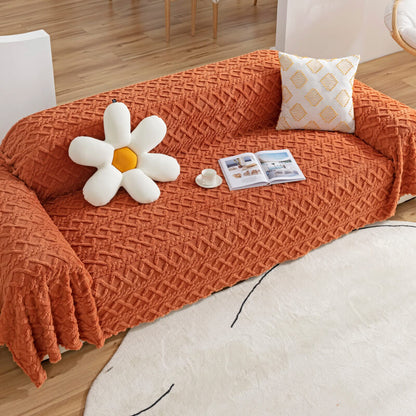 Plush Fleece Sofa Slipcover Soft Protective Cover