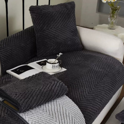 Soft Faux Fur Anti-Slip Sofa Cover for Living Room