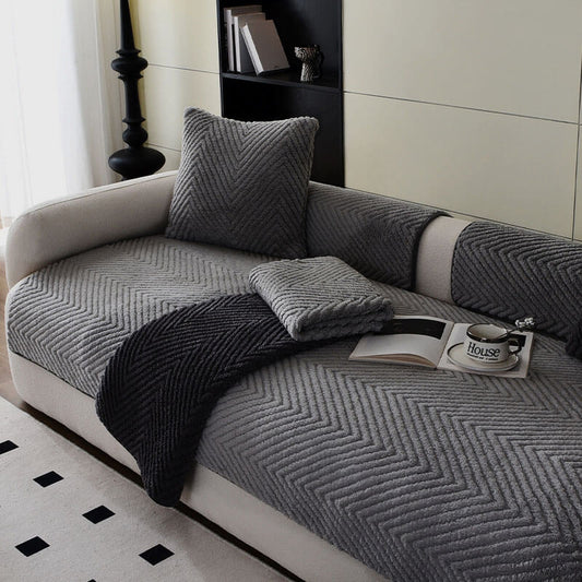 Soft Faux Fur Anti-Slip Sofa Cover for Living Room - Lusomart