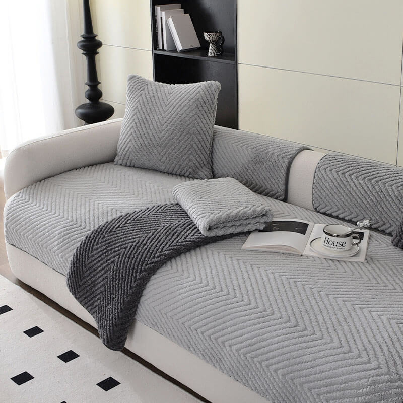 Soft Faux Fur Anti-Slip Sofa Cover for Living Room