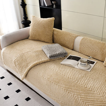 Soft Faux Fur Anti-Slip Sofa Cover for Living Room