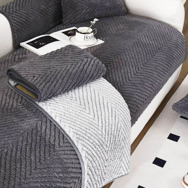 Soft Faux Fur Anti-Slip Sofa Cover for Living Room