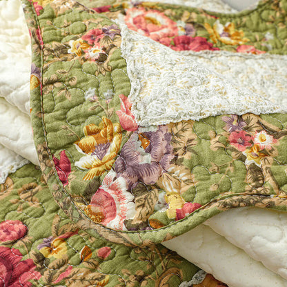 Classic Floral Pattern Sofa Slipcover - Comfortable Green Throw Cover