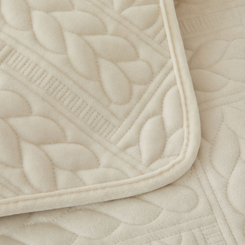 Soft Plush Anti-Slip Sofa Cover with Embroidered Design