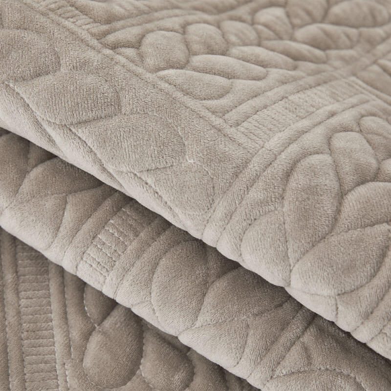 Soft Plush Anti-Slip Sofa Cover with Embroidered Design