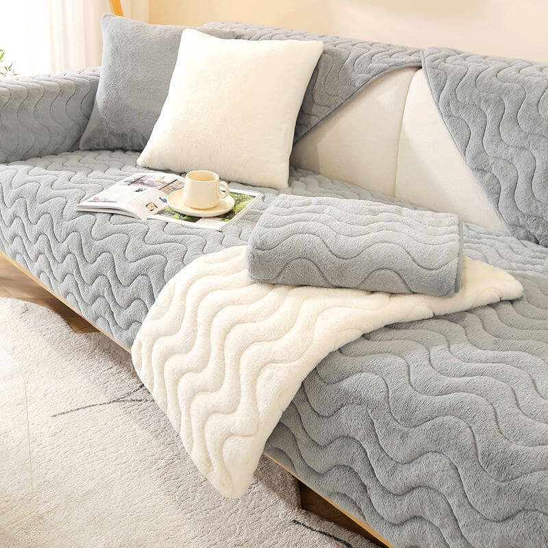 Cozy Wave Design Slip Resistant Sofa Cover - Lusomart