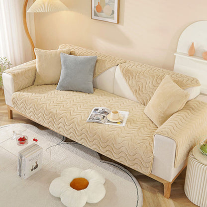 Cozy Wave Design Slip Resistant Sofa Cover