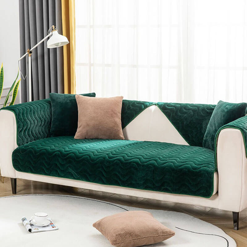 Cozy Wave Design Slip Resistant Sofa Cover