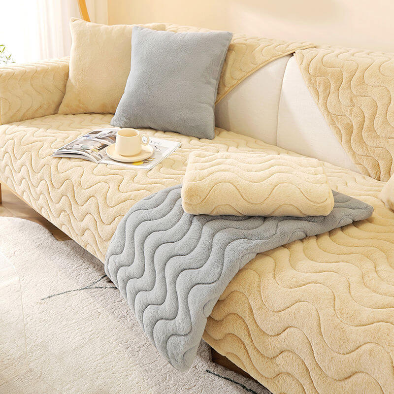 Cozy Wave Design Slip Resistant Sofa Cover