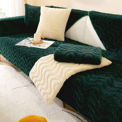 Cozy Wave Design Slip Resistant Sofa Cover