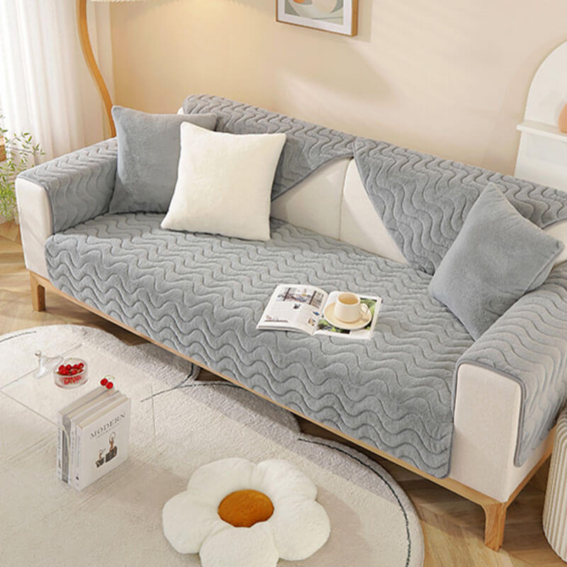Cozy Wave Design Slip Resistant Sofa Cover