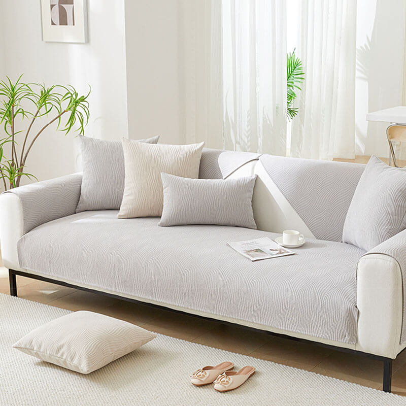Faux Wood Plush Sofa Slipcover Protector - Lusomart