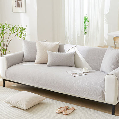 Faux Wood Plush Sofa Slipcover Protector - Lusomart