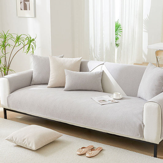 Faux Wood Plush Sofa Slipcover Protector - Lusomart