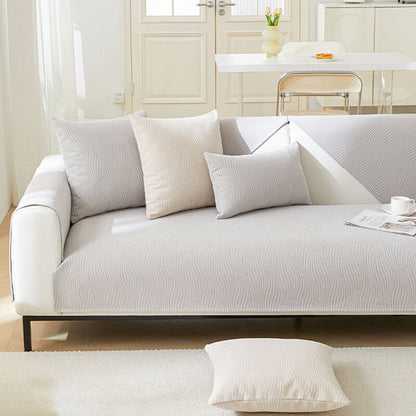 Faux Wood Plush Sofa Slipcover Protector