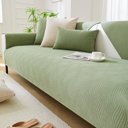 Faux Wood Plush Sofa Slipcover Protector