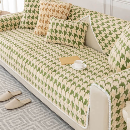 Soft Houndstooth Non-Slip Furniture Pad Cover