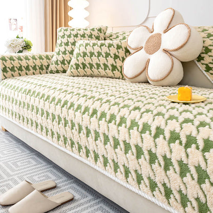 Soft Houndstooth Non-Slip Furniture Pad Cover