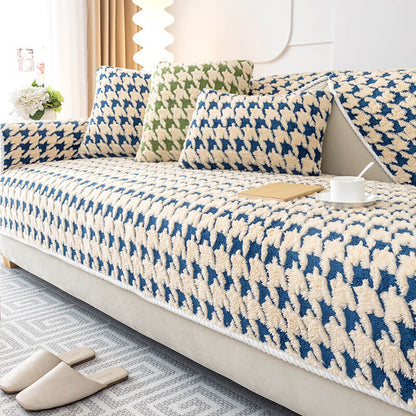 Soft Houndstooth Non-Slip Furniture Pad Cover