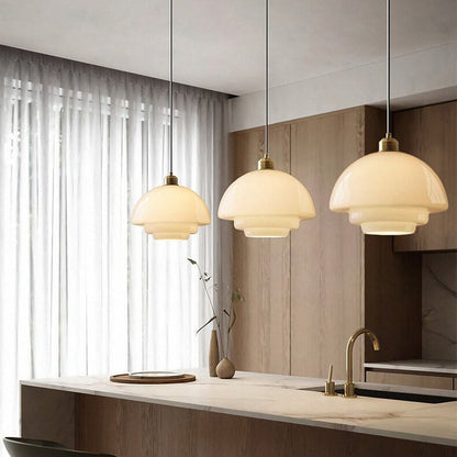 Vintage White Glass Pendant Lamp For Classic Homes - Lusomart