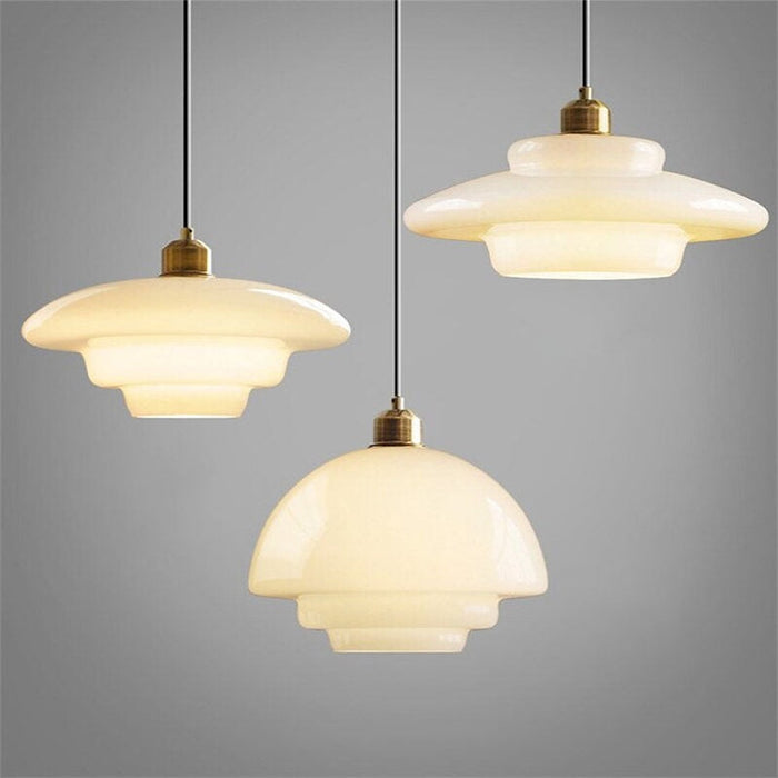 Vintage White Glass Pendant Lamp For Classic Homes