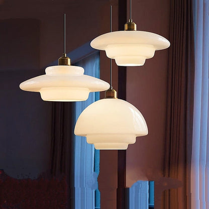 Vintage White Glass Pendant Lamp For Classic Homes