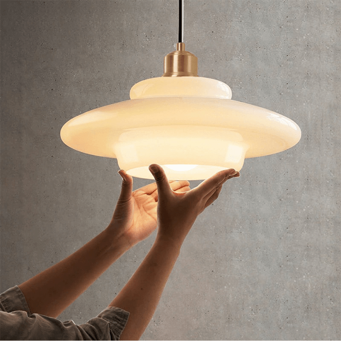 Vintage White Glass Pendant Lamp For Classic Homes