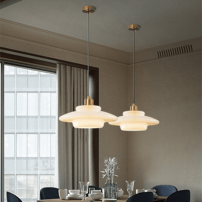 Vintage White Glass Pendant Lamp For Classic Homes