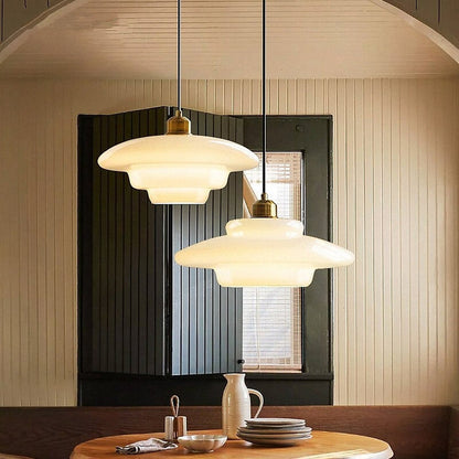 Vintage White Glass Pendant Lamp For Classic Homes