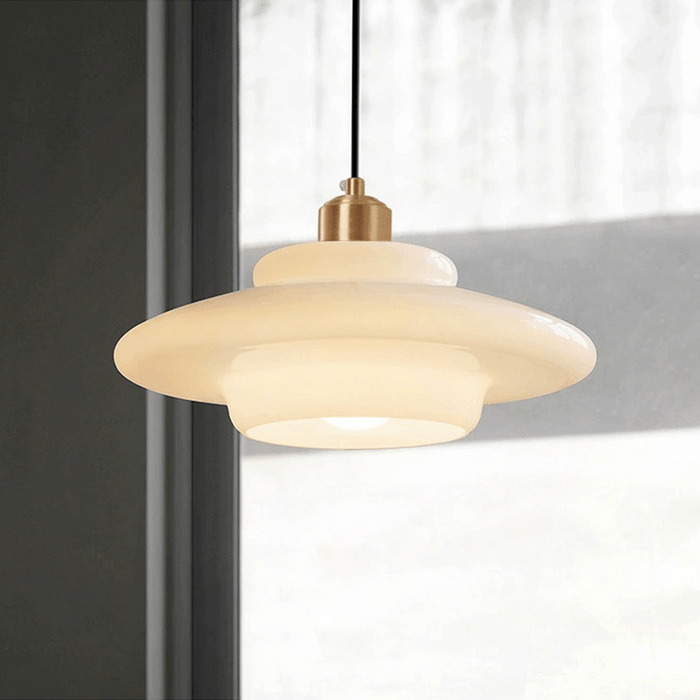 Vintage White Glass Pendant Lamp For Classic Homes