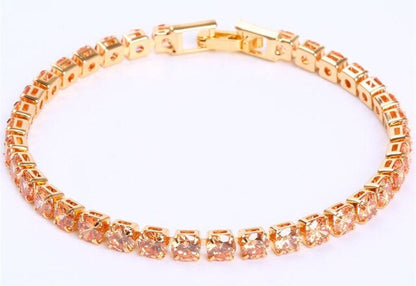 Elegant Chain Tennis Bracelet with Sparkling Zirconia Accents