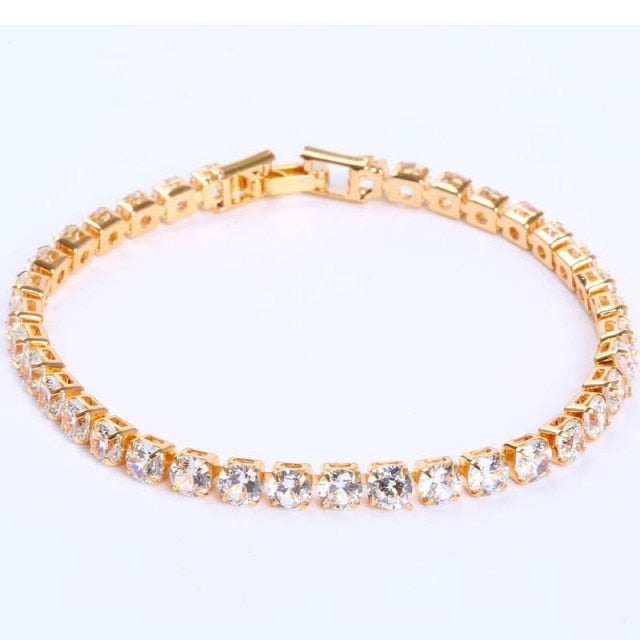 Elegant Chain Tennis Bracelet with Sparkling Zirconia Accents