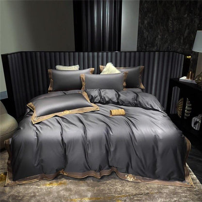 Luxury Grey Quilted Bedding Set