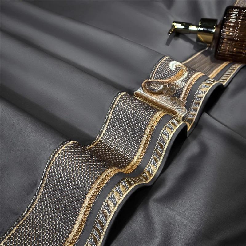 Luxury Grey Quilted Bedding Set