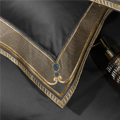 Luxury Grey Quilted Bedding Set