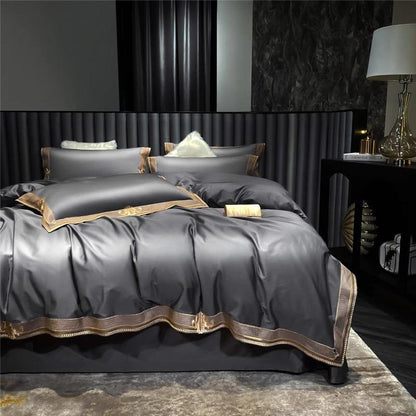 Luxury Grey Quilted Bedding Set