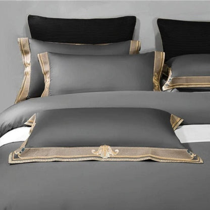 Luxury Grey Quilted Bedding Set