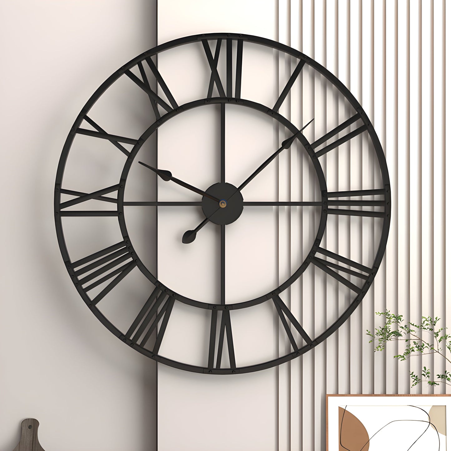 Vintage Metal Wall Clock Quiet Classic Style - Lusomart
