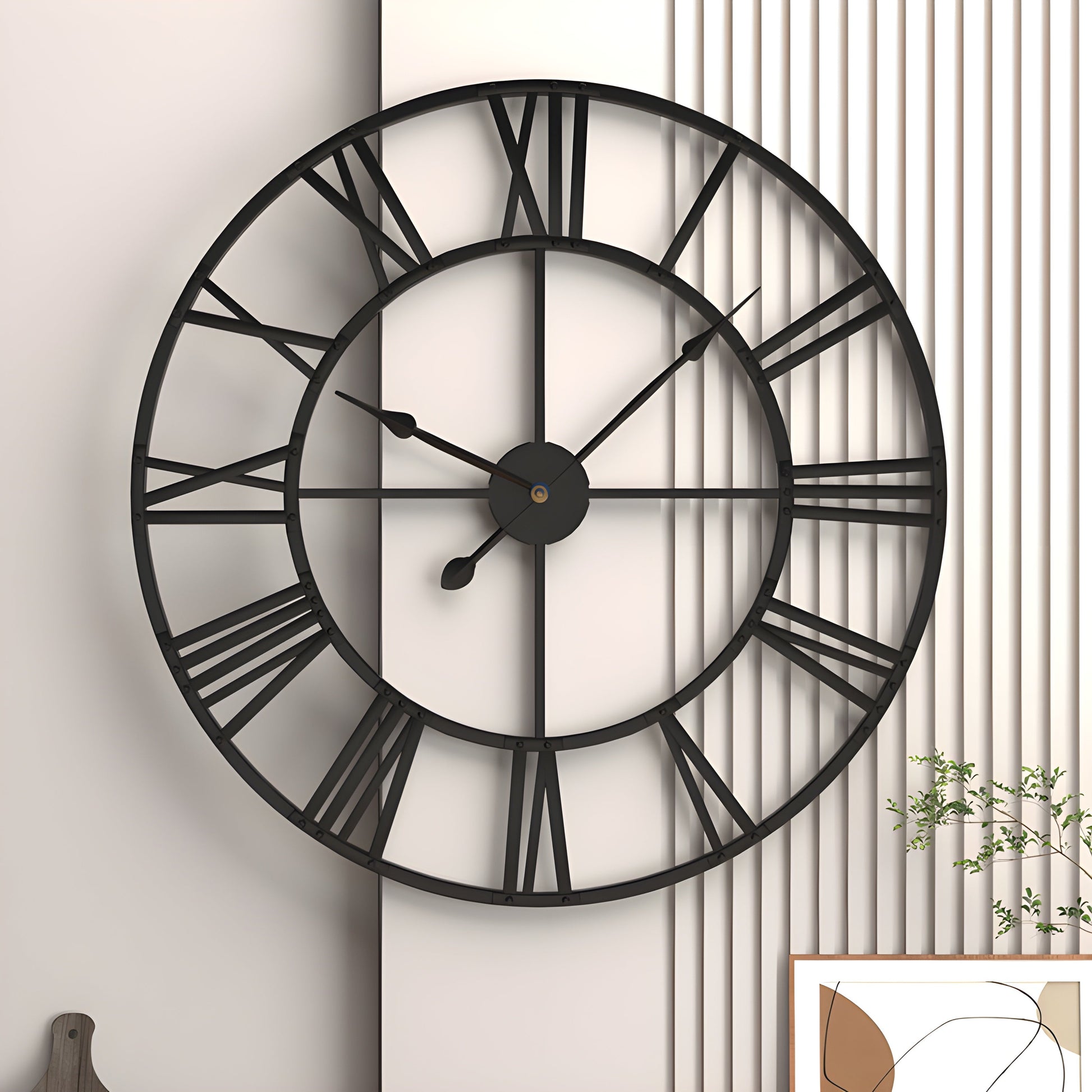 Vintage Metal Wall Clock Quiet Classic Style - Lusomart